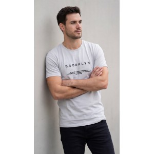 Life Style Butiken Ανδρική κοντομάνικη μπλούζα LS12631005 Γκρι