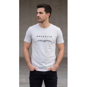 Life Style Butiken Ανδρική κοντομάνικη μπλούζα LS12631005 Γκρι