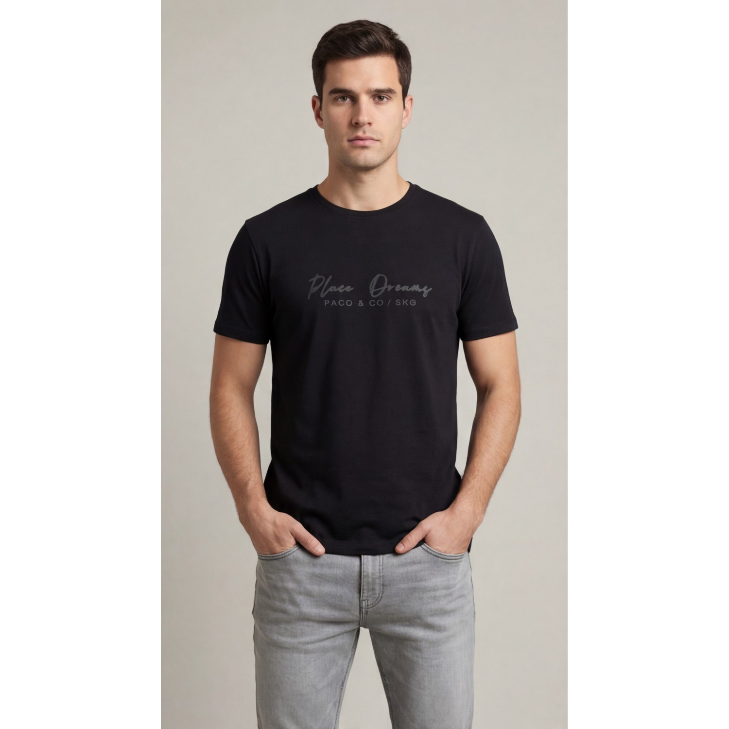 Life Style Butiken Ανδρική κοντομάνικη μπλούζα LS12631017 Black