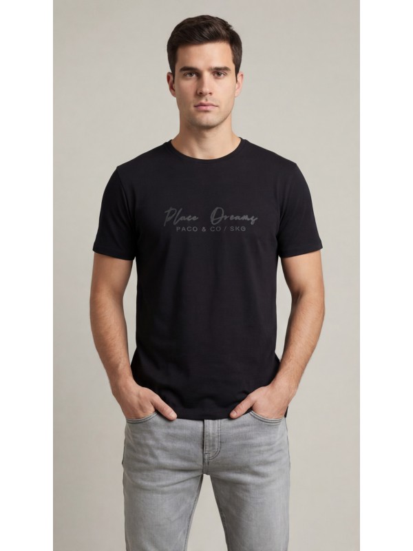 Life Style Butiken Ανδρική κοντομάνικη μπλούζα LS12631017 Black