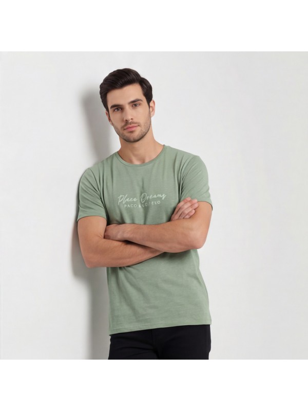 Life Style Butiken Ανδρική κοντομάνικη μπλούζα LS12631017 Μέντα