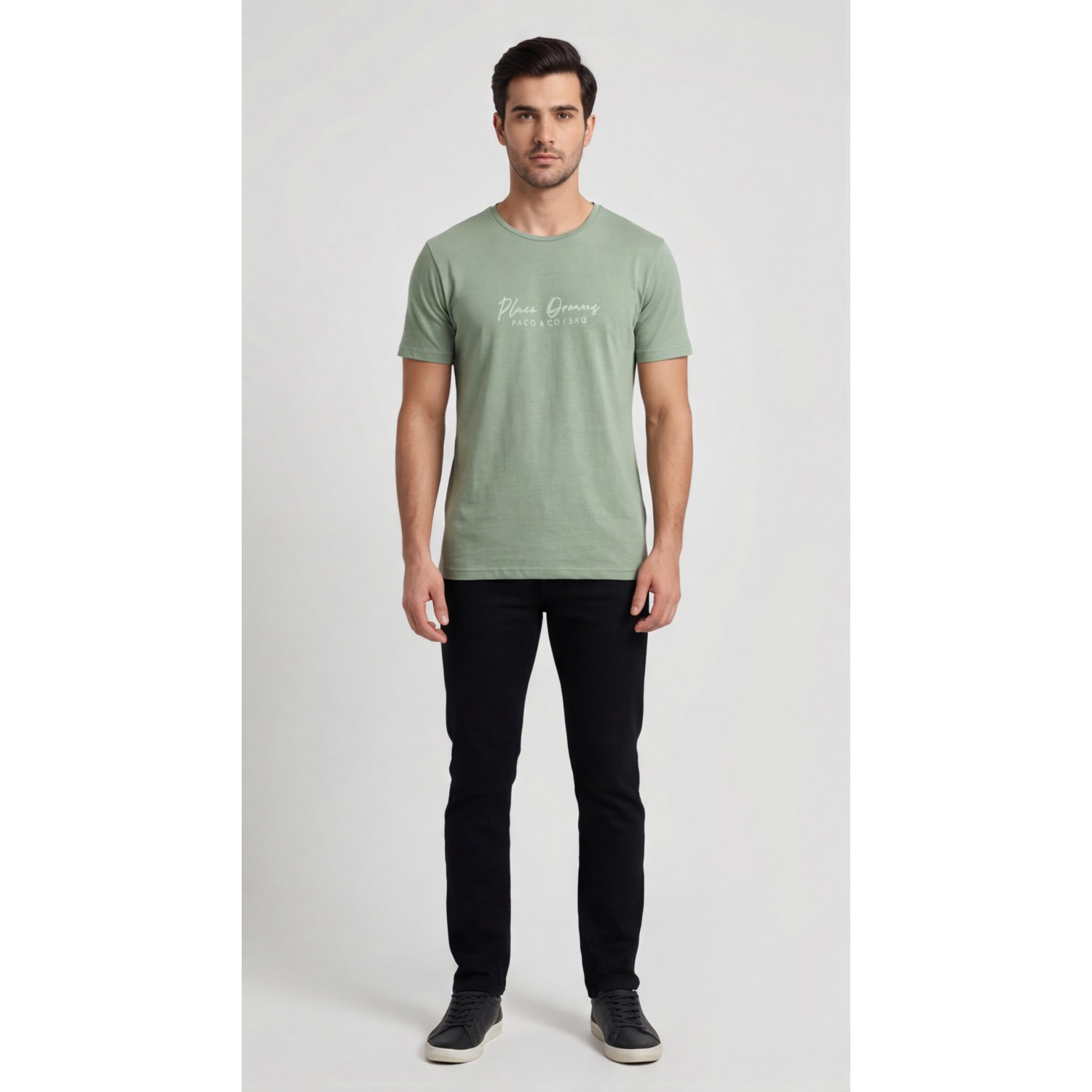 Life Style Butiken Ανδρική κοντομάνικη μπλούζα LS12631017 Μέντα