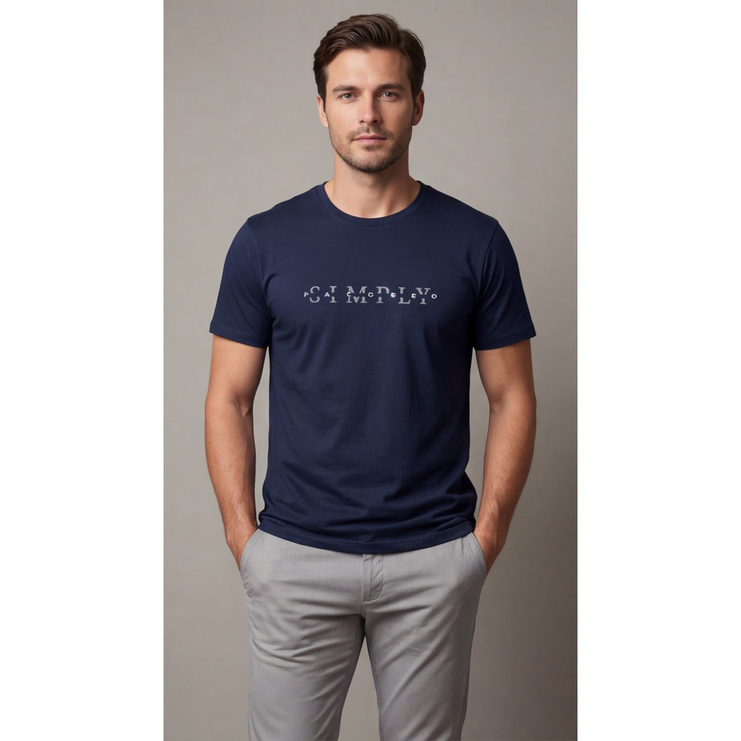 Life Style Butiken Ανδρική κοντομάνικη μπλούζα LS12631018 Navy