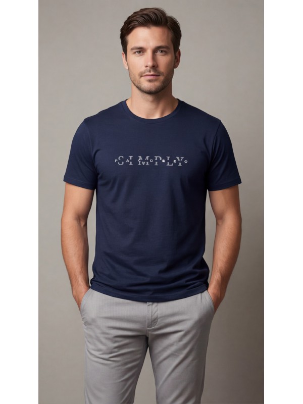 Life Style Butiken Ανδρική κοντομάνικη μπλούζα LS12631018 Navy