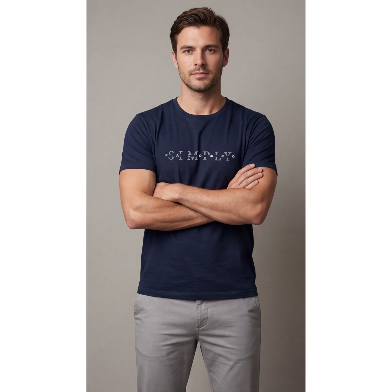 Life Style Butiken Ανδρική κοντομάνικη μπλούζα LS12631018 Navy