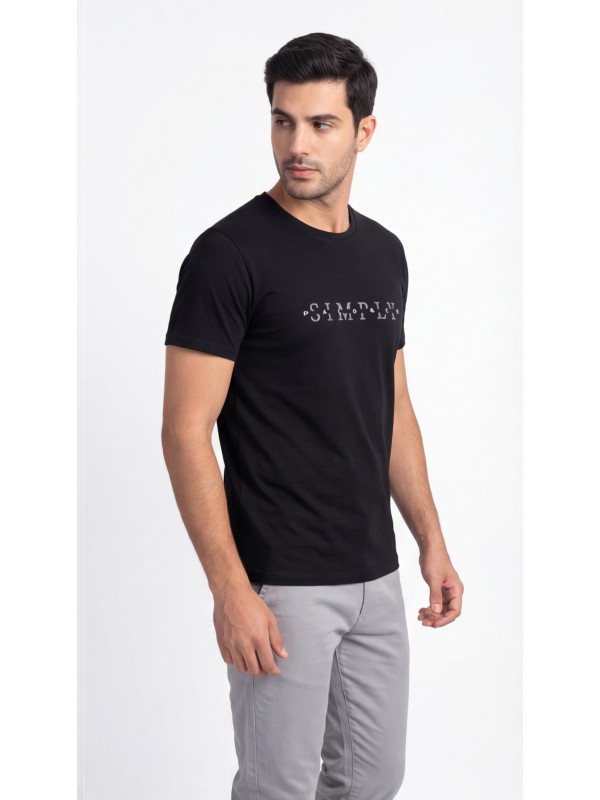 Life Style Butiken Ανδρική κοντομάνικη μπλούζα LS12631018 Black