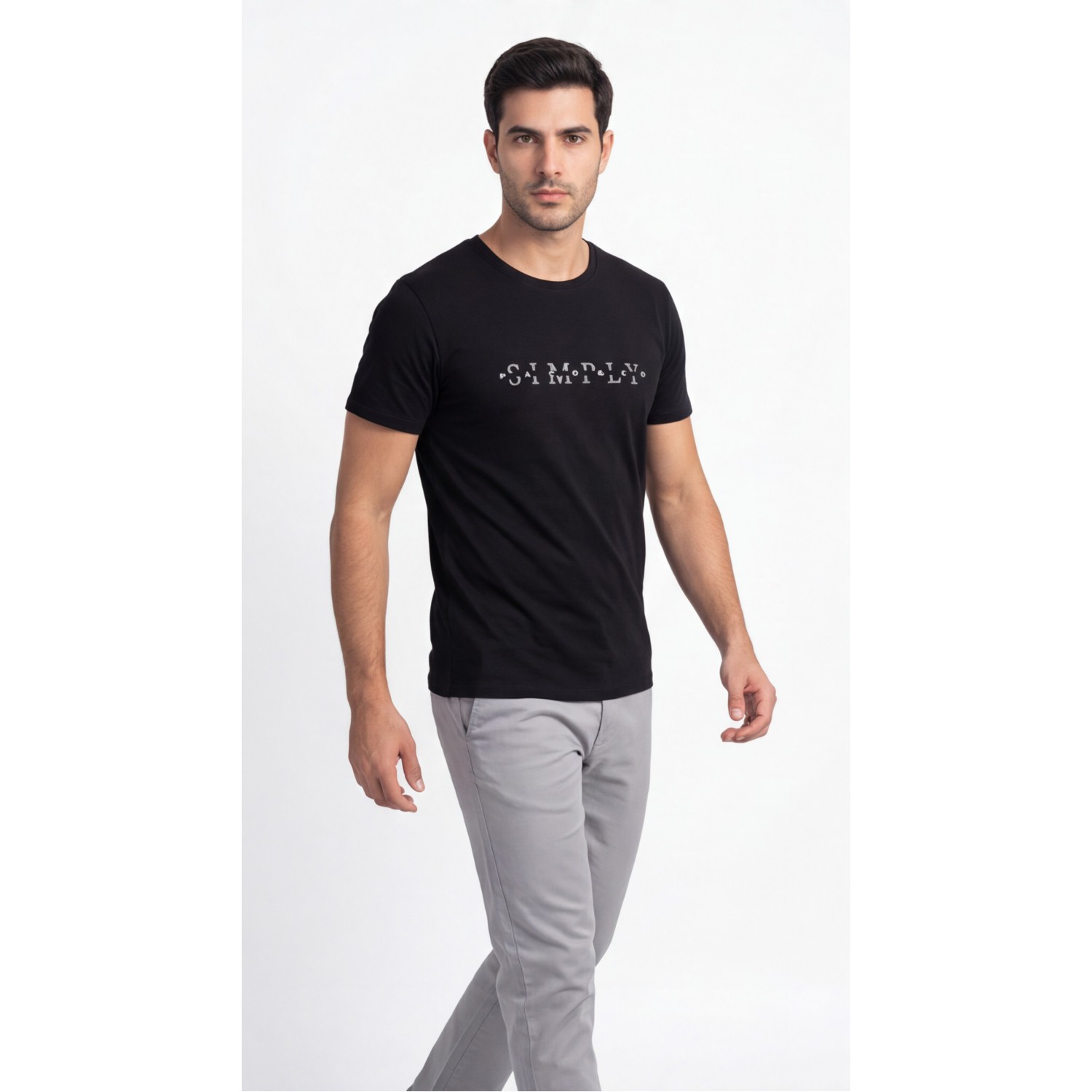 Life Style Butiken Ανδρική κοντομάνικη μπλούζα LS12631018 Black