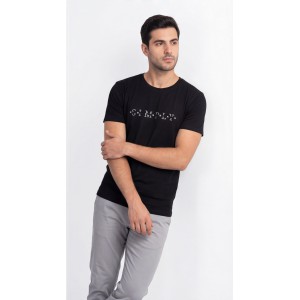 Life Style Butiken Ανδρική κοντομάνικη μπλούζα LS12631018 Black