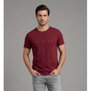 Life Style Butiken Ανδρική κοντομάνικη μπλούζα LS12631018 Μπορντό