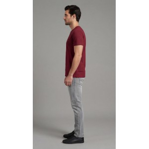 Life Style Butiken Ανδρική κοντομάνικη μπλούζα LS12631018 Μπορντό