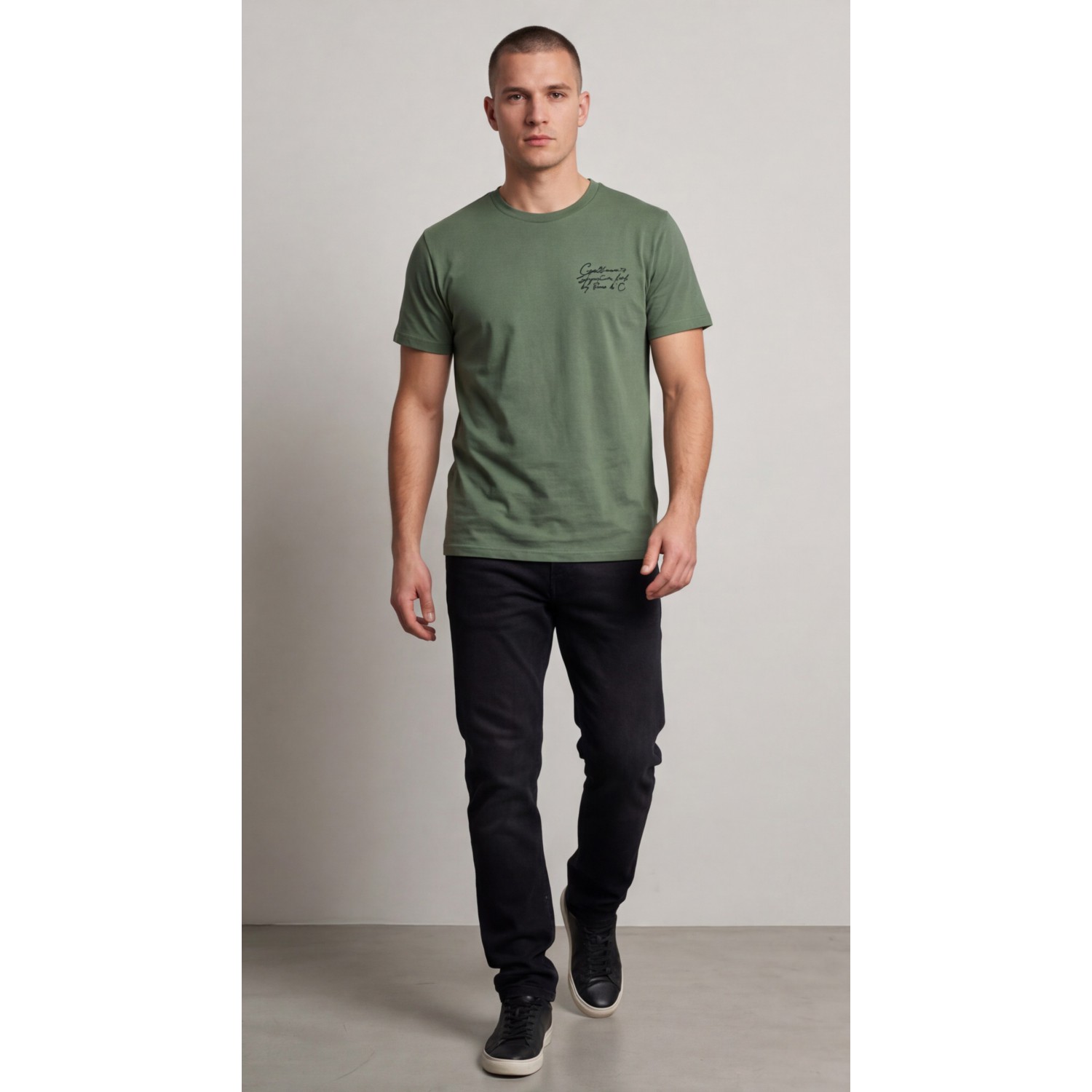 Life Style Butiken Ανδρική κοντομάνικη μπλούζα LS12631032 Μέντα