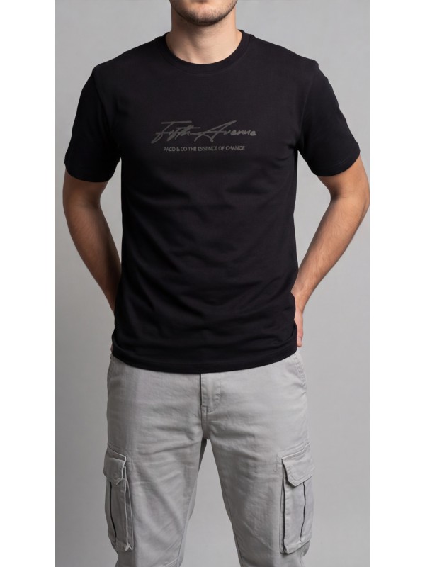 Life Style Butiken Ανδρική κοντομάνικη μπλούζα LS12631034 Black