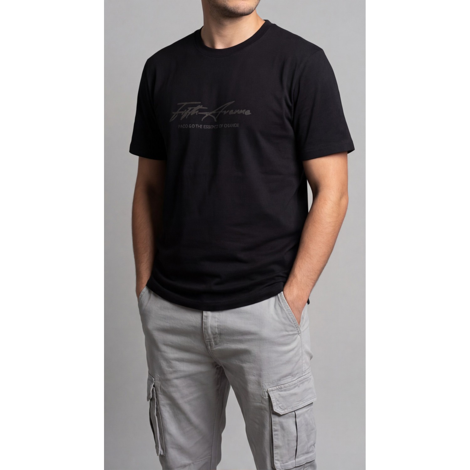 Life Style Butiken Ανδρική κοντομάνικη μπλούζα LS12631034 Black