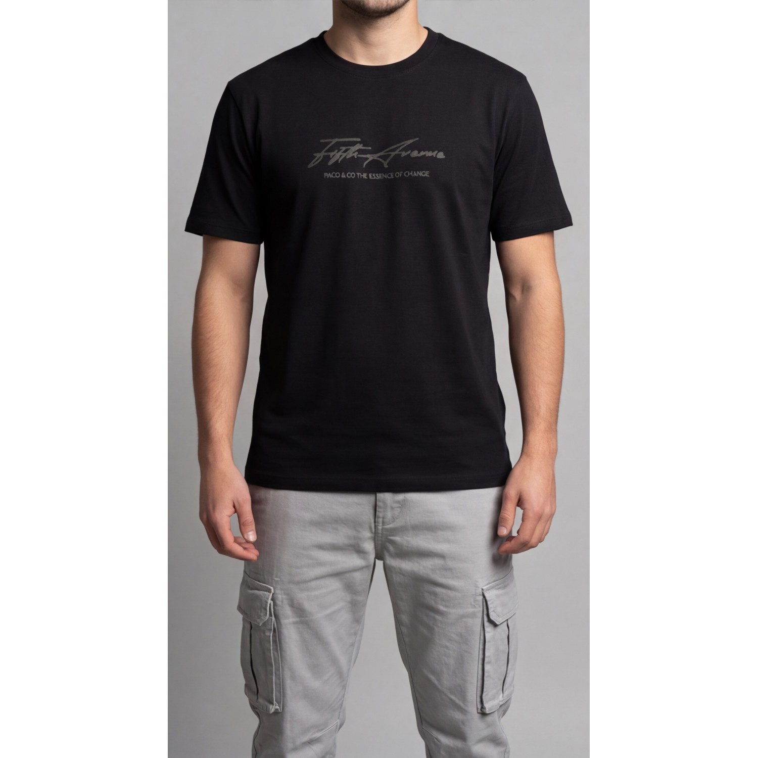 Life Style Butiken Ανδρική κοντομάνικη μπλούζα LS12631034 Black