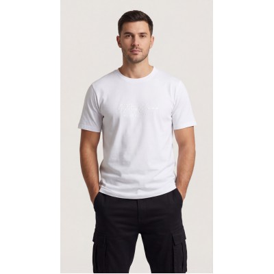 Life Style Butiken Ανδρική κοντομάνικη μπλούζα LS12631034 Λευκό