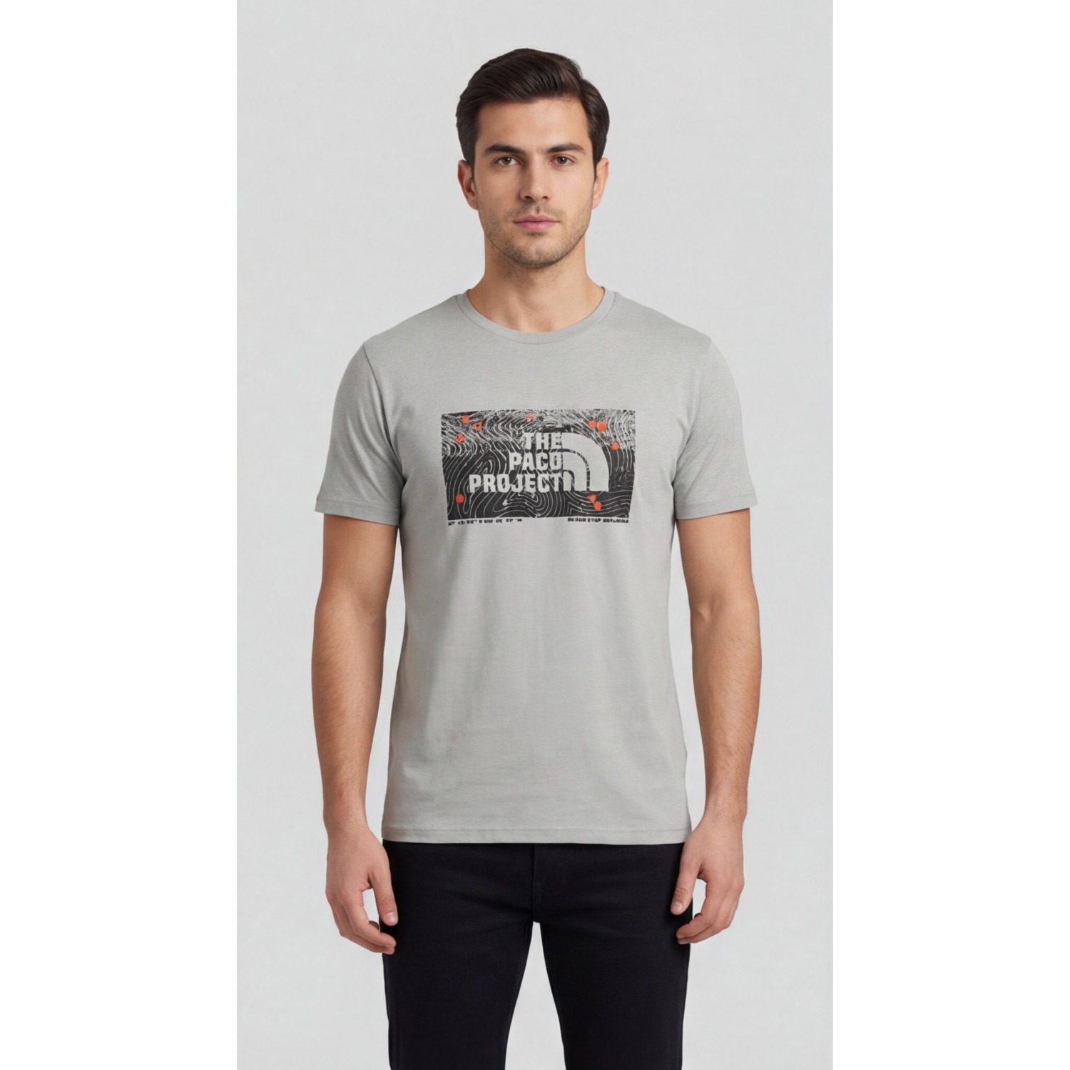 Life Style Butiken Ανδρική κοντομάνικη μπλούζα LS12631040 Γκρι