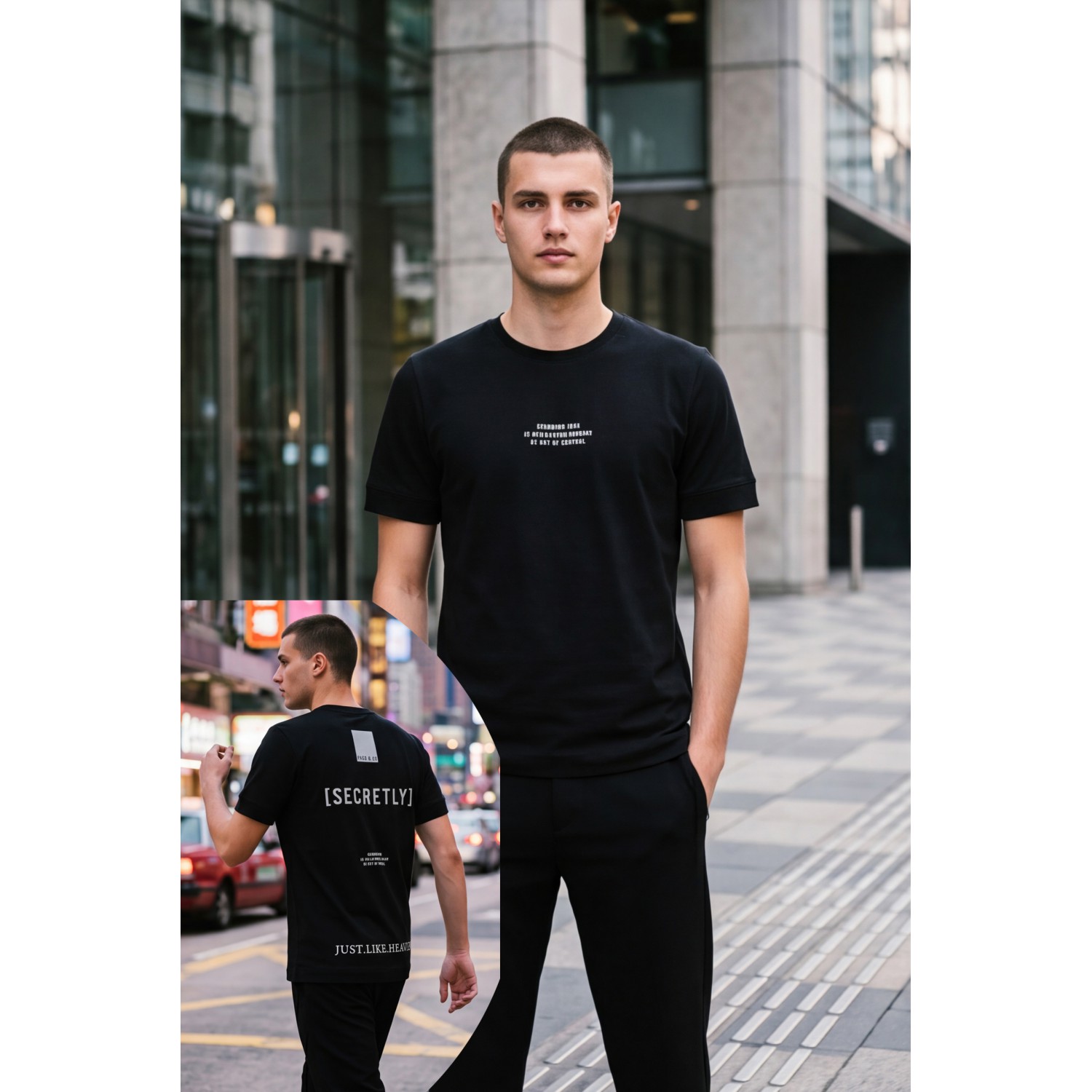 Life Style Butiken Ανδρική κοντομάνικη μπλούζα oversized LS12631045 Black