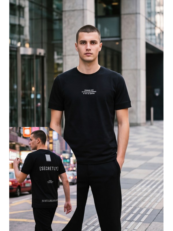 Life Style Butiken Ανδρική κοντομάνικη μπλούζα oversized LS12631045 Black