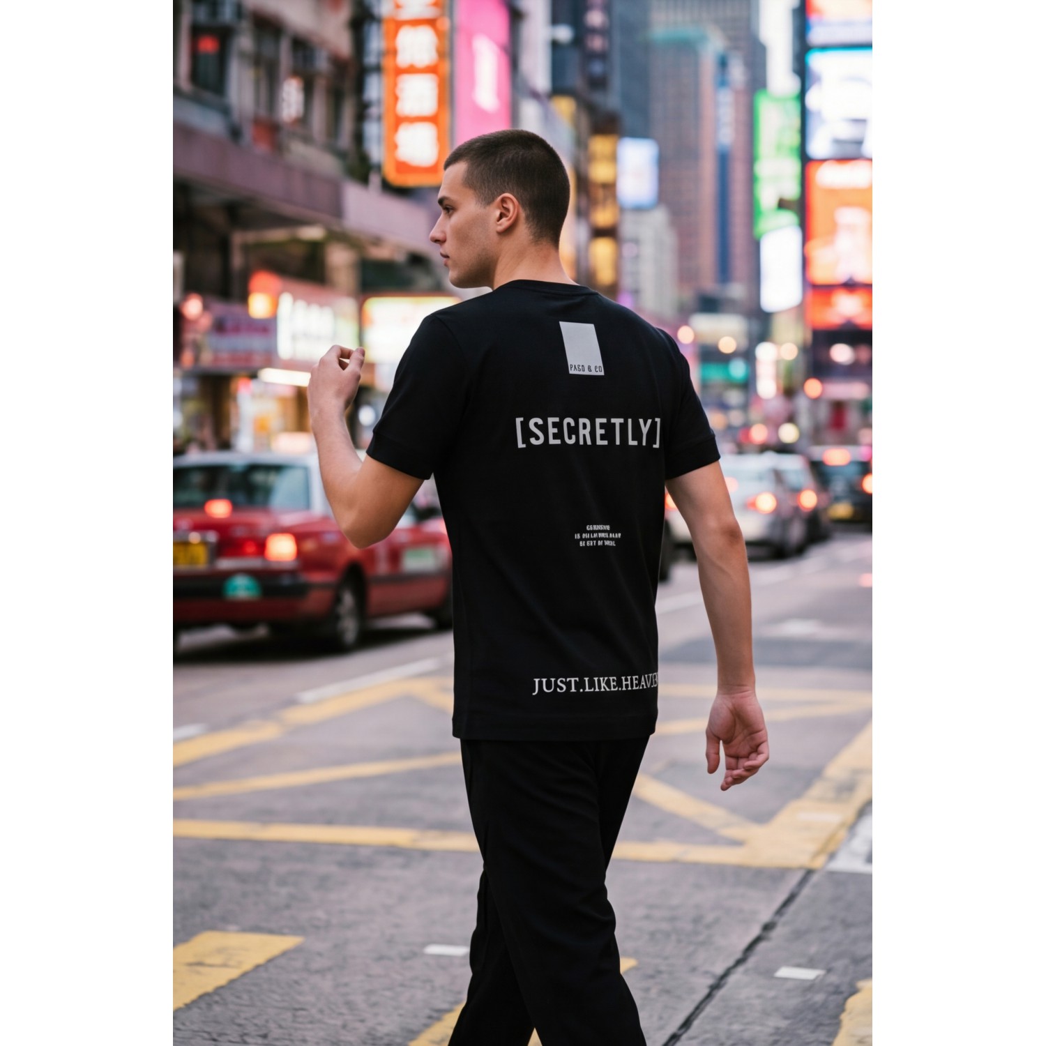 Life Style Butiken Ανδρική κοντομάνικη μπλούζα oversized LS12631045 Black