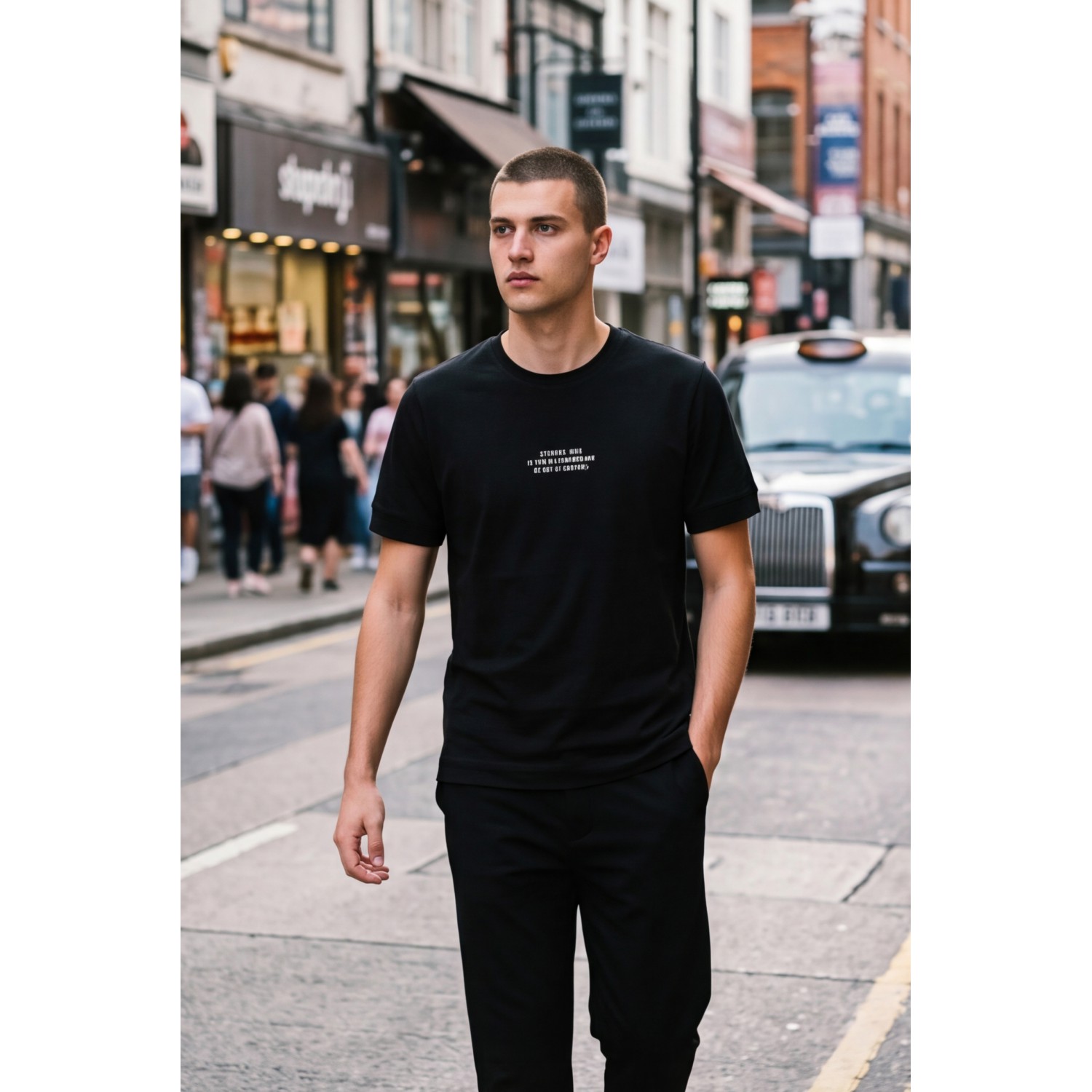 Life Style Butiken Ανδρική κοντομάνικη μπλούζα oversized LS12631045 Black