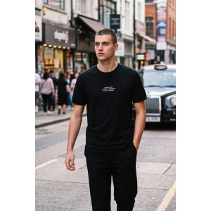 Life Style Butiken Ανδρική κοντομάνικη μπλούζα oversized LS12631045 Black