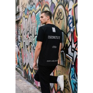 Life Style Butiken Ανδρική κοντομάνικη μπλούζα oversized LS12631045 Black