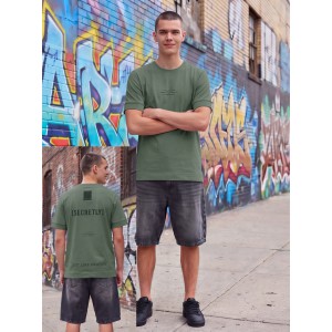 Life Style Butiken Ανδρική κοντομάνικη μπλούζα oversized LS12631045 Πράσινο