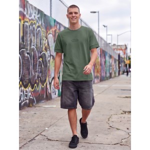 Life Style Butiken Ανδρική κοντομάνικη μπλούζα oversized LS12631045 Πράσινο