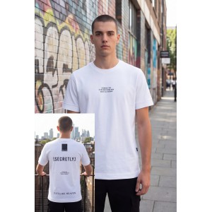 Life Style Butiken Ανδρική κοντομάνικη μπλούζα oversized LS12631045 Λευκό