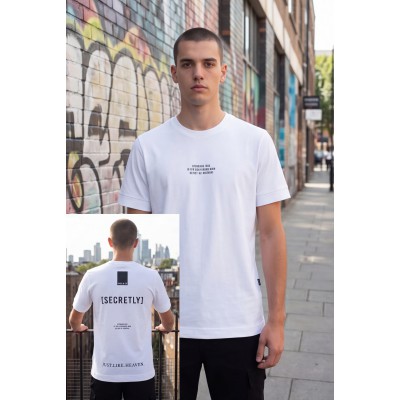 Life Style Butiken Ανδρική κοντομάνικη μπλούζα oversized LS12631045 Λευκό