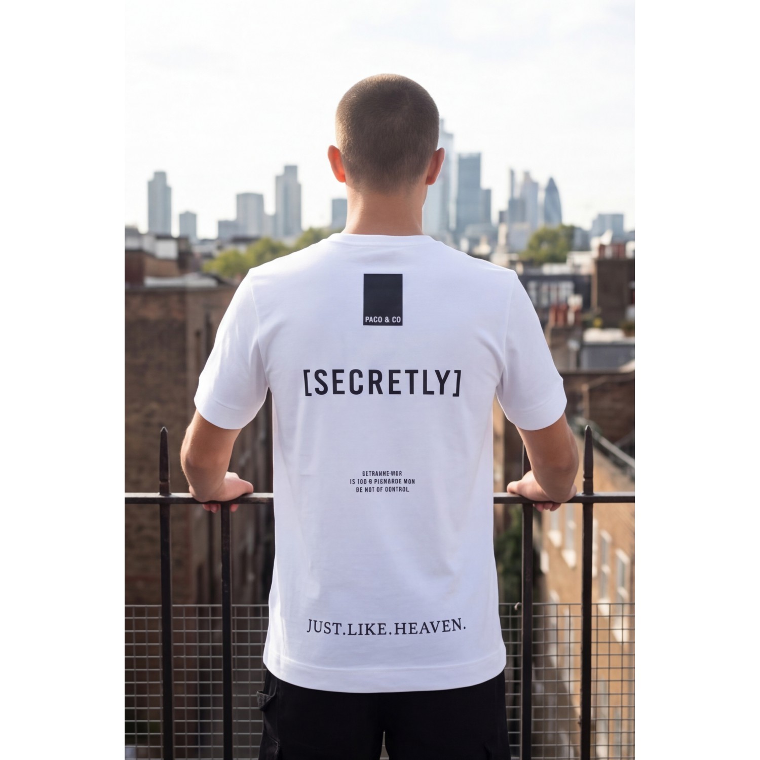 Life Style Butiken Ανδρική κοντομάνικη μπλούζα oversized LS12631045 Λευκό