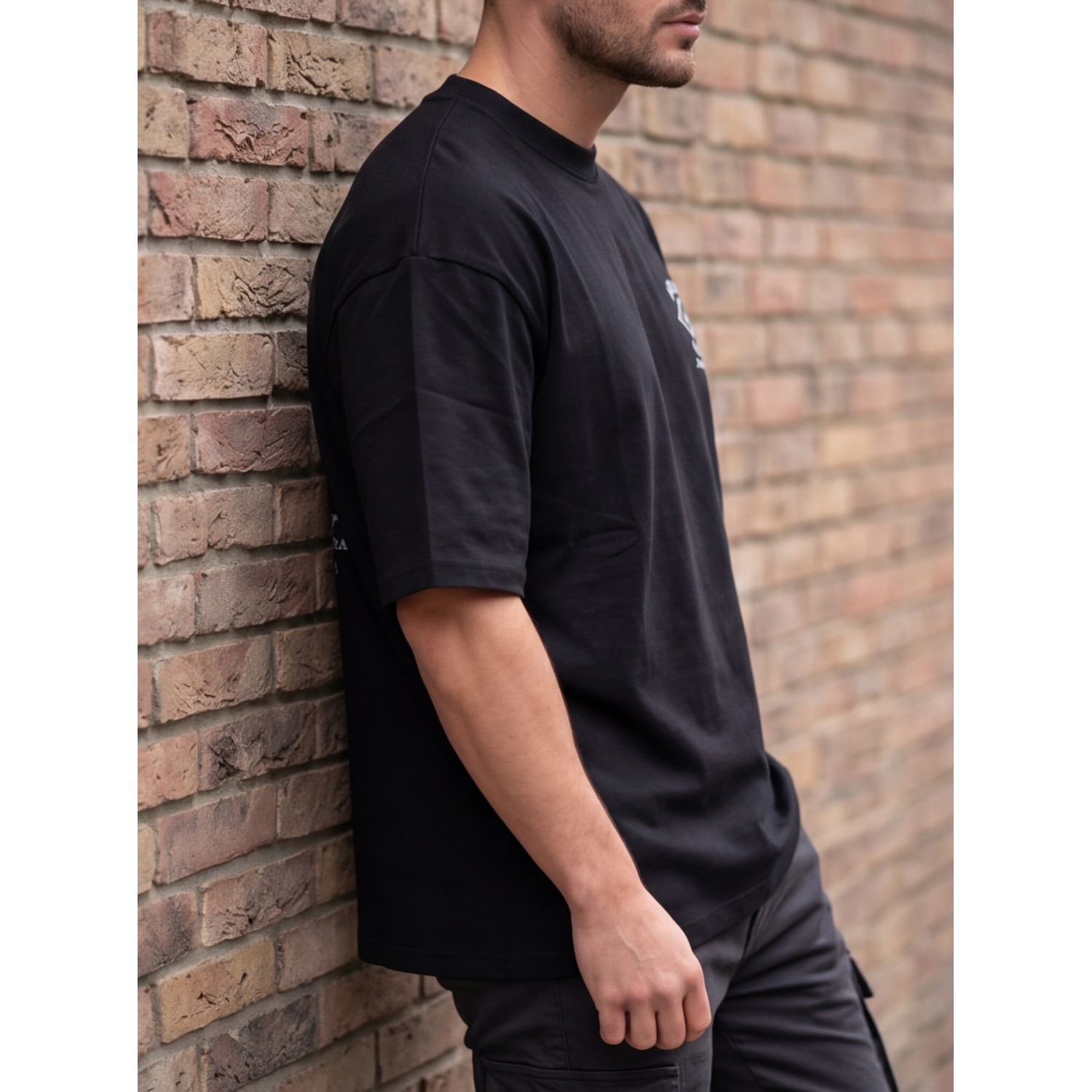 Life Style Butiken Ανδρική κοντομάνικη μπλούζα oversize LS12631063 Black