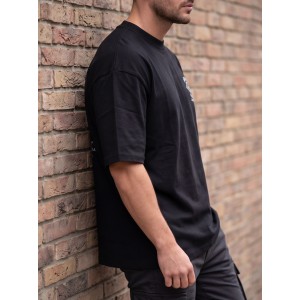 Life Style Butiken Ανδρική κοντομάνικη μπλούζα oversize LS12631063 Black