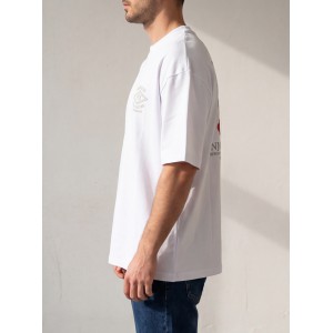 Life Style Butiken Ανδρική κοντομάνικη μπλούζα oversize LS12631063 Λευκό