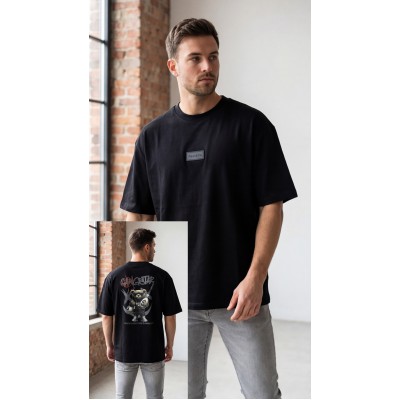 Life Style Butiken Ανδρική κοντομάνικη μπλούζα Oversized LS12631064 Black
