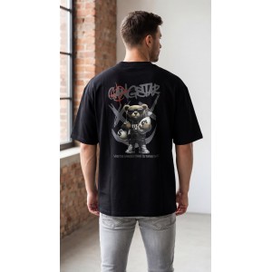 Life Style Butiken Ανδρική κοντομάνικη μπλούζα Oversized LS12631064 Black