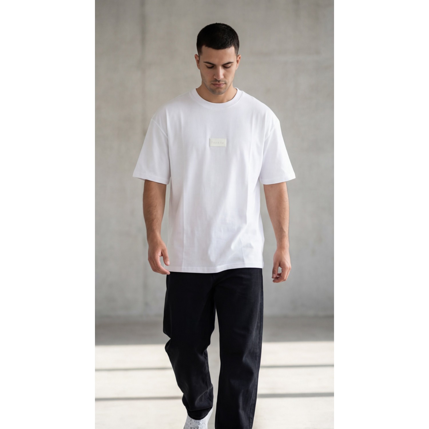 Life Style Butiken Ανδρική κοντομάνικη μπλούζα Oversized LS12631064 Λευκό