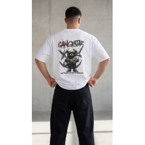 Life Style Butiken Ανδρική κοντομάνικη μπλούζα Oversized LS12631064 Λευκό