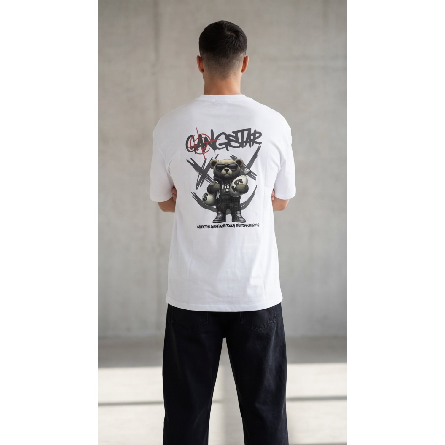 Life Style Butiken Ανδρική κοντομάνικη μπλούζα Oversized LS12631064 Λευκό