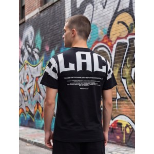 Life Style Butiken Ανδρική κοντομάνικη μπλούζα Oversized LS12631069 Black