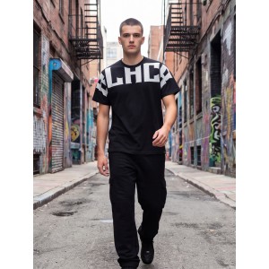 Life Style Butiken Ανδρική κοντομάνικη μπλούζα Oversized LS12631069 Black