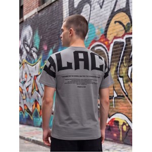 Life Style Butiken Ανδρική κοντομάνικη μπλούζα Oversized LS12631069 Γκρι