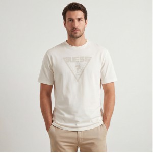 Guess Jeans Ανδρική κοντομάνικη μπλούζα Z4BI02I3Z14_BIG018 Λευκό