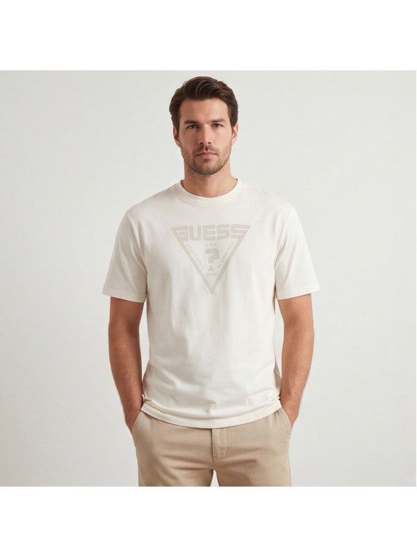 Guess Jeans Ανδρική κοντομάνικη μπλούζα Z4BI02I3Z14_BIG018 Λευκό