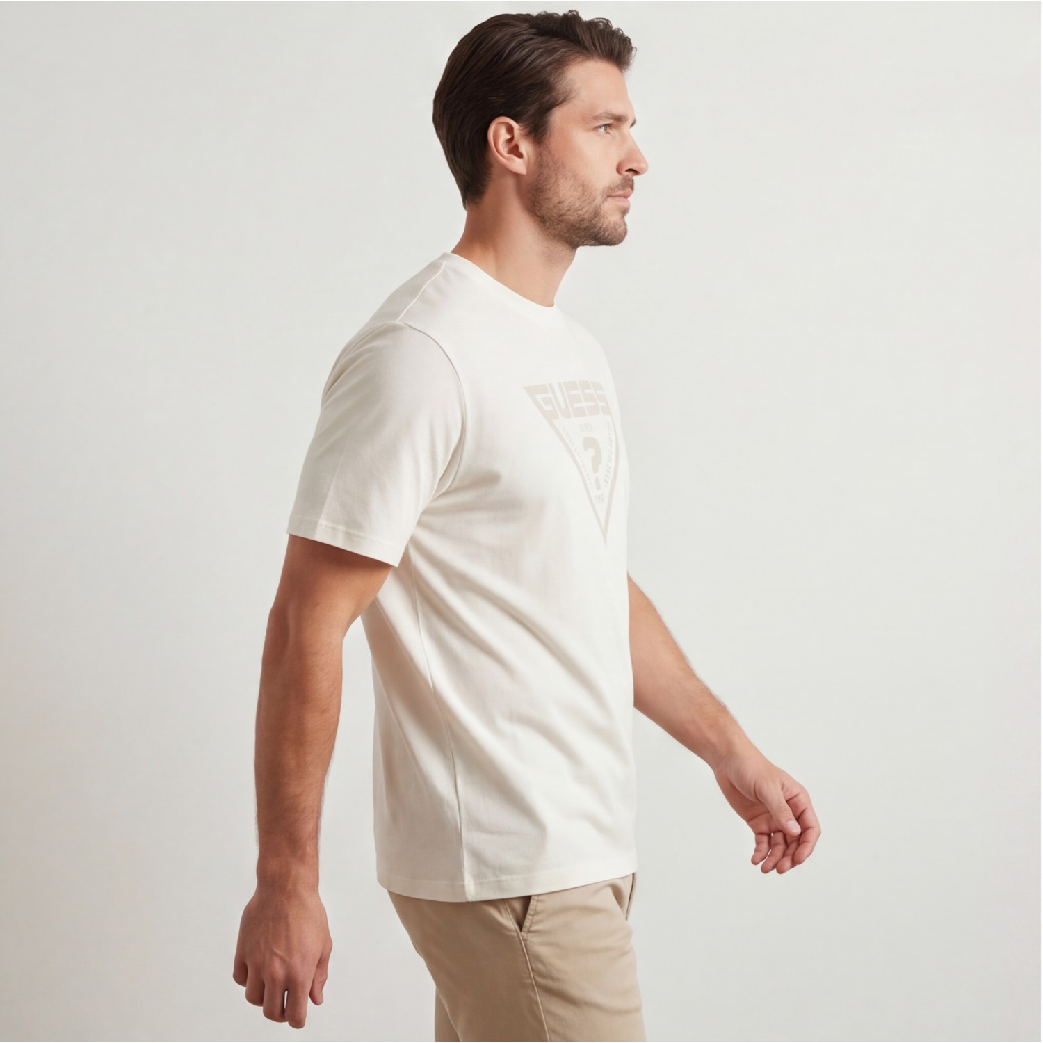 Guess Jeans Ανδρική κοντομάνικη μπλούζα Z4BI02I3Z14_BIG018 Λευκό
