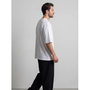 Life Style Butiken Ανδρική κοντομάνικη μπλούζα oversize LS12035 Λευκό