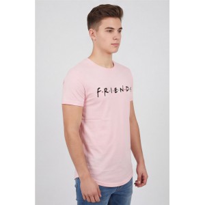 Life Style Butiken Ανδρικό T-shirt Με Στρογγυλάδα Και Τύπωμα FRIENDS LS181068 ΡΟΖ Ανδρικά