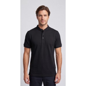 Life Style Butiken Ανδρική κοντομάνικη μπλούζα Polo Mao με κουμπιά LS12431837 Black Ανδρικά