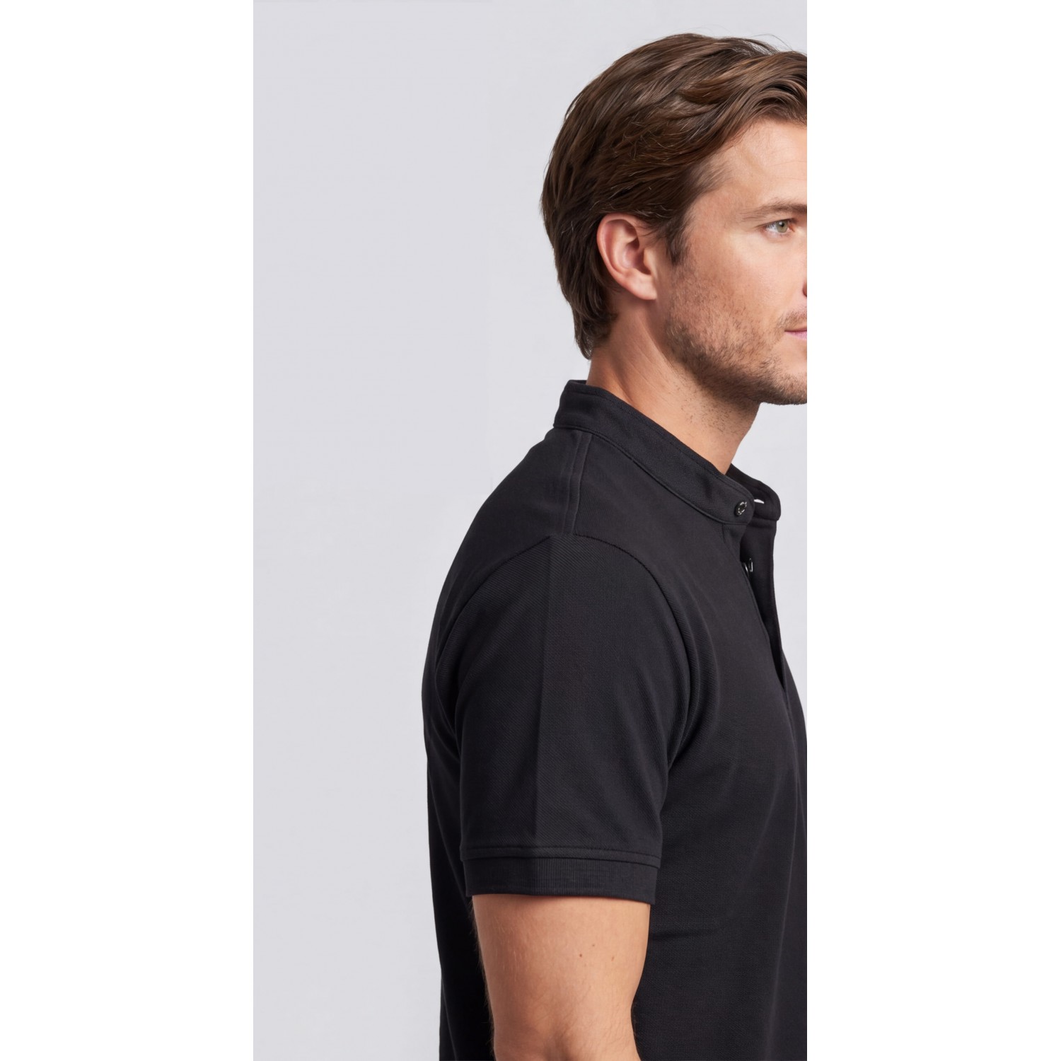 Life Style Butiken Ανδρική κοντομάνικη μπλούζα Polo Mao με κουμπιά LS12431837 Black Ανδρικά