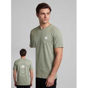 Life Style Butiken Ανδρική κοντομάνικη μπλούζα oversize με στάμπα στην πλάτη LS12631044 Μέντα Ανδρικά